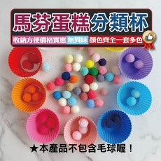 銅板價幼教福利社 馬芬蛋糕分類杯 彩虹杯 矽膠模具 烘焙蛋糕 蒙式教具, 1個, 一套10入