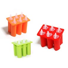 실리콘 스틱 아이스틀 미니 사이즈 6구, 오렌지