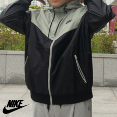 나이키(NIKE) W-RNR 바람막이 카키블랙 윈드러너 자켓 + GYU 신발가방