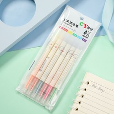 雙頭螢光筆組 鮮豔顯眼 粗細 瑩光筆 書寫順暢 淡彩螢光筆, N/A, 1個