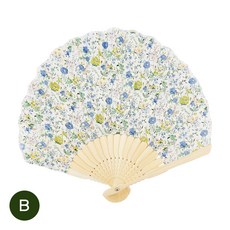 精緻花卉圖案摺扇，輕巧易攜，夏日消暑必備，優雅氣質摺疊扇, B, 1個