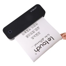 레터치 휴대용프린터 블루투스 무선 라벨 프린터 A4 모바일 포토프린터+롤 감열지 1롤 내장 수험생선물 열전사 감열식, 블랙