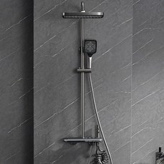 菲勒衛浴 LED恆溫數顯淋浴花灑套裝, 1個, 槍灰色