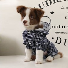 도트 레인코트 도트 레인코트반려동물 애견, L 네이비