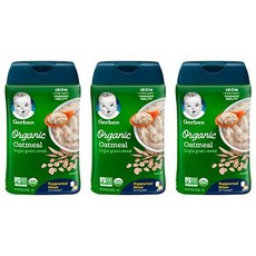 Gerber Organic Oatmeal Single Grain Cereal 거버 오가닉 오트밀 싱글 시리얼 8oz(227g) 3팩, 1, 1개