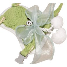 토끼조끼 산책줄 리드줄 3가지 색상 천사토끼 리본, 1개, 그린