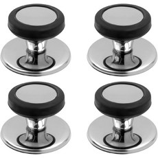 파스텔라 4팩 범용 냄비 뚜껑 교체용 손잡이 내열성 실리콘 팬 고정 주방 조리기구 및 커버용 미끄럼 방지 손잡이소형 검은색, Small, Black