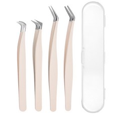 네일룸 속눈썹 정밀 족집게 4종 눈썹핀셋 네일핀셋 네일집게, 1개, 베이지