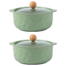 Tiger Pavilion 노르딕 세라믹 양수 냄비, 그린, 2개, 16.5cm