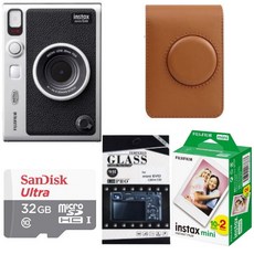FUJI mini EVO 拍立得相機, 1個, EVO黑+記憶卡32g+保貼+副廠直棕包+空白底片20張