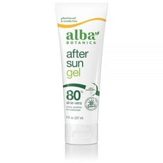 Alba Botanica 알로에 베라 젤 얼굴과 몸을 위한 쿨링 애프터 썬 트리트먼트 순도 인증 80% 알로에 베라 젤 포뮬러 236.6ml(8온스) 튜브(포장은 다를 수, 1, 237ml