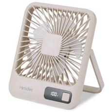 Hyades 스퀘어 미니 탁상용 선풍기 무선 초경량 휴대용 선풍기, 베이지, Q3