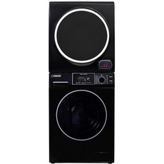 적도 프리미엄 스태커블 15파운드 세탁기 1.62cf 110V+벤트 디지 건조기 3.5cf 110V블랙, White