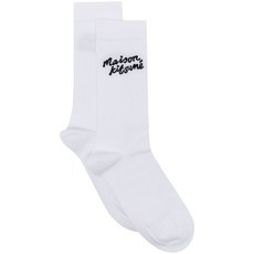메종키츠네 핸드라이팅 로고 인타르시아 양말