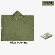 Delmera 비상 레인 판초 재사용 가능한 마일라 보온 비상 담요 튼튼한 방수 야외 생존 캠핑 담요 95% 열 유지-2개, Green- 2 Packs