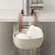 부스마켓 더블레이어 수세미 보관 바구니, 카멜, 1개