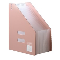 A4 加厚文件夾 13層 站立風琴夾 考卷收納, 1個, 淺粉 直式