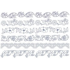 수용성 자수 스티커 A4 크기 인쇄 가능한 물에 녹는 반투명 전사지 취미용 DIY 공예용품 자수도안 활용, 12개, 꽃 가장자리 12개