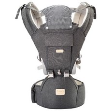 0plus 母嬰寵護台灣門市 SGS認證嬰兒腰凳背帶可拆式寶寶背巾, 深灰