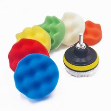 자동차 차량용 광택 컴파운드 전동드릴 사용 9종, 9종 드릴광택패드, 1세트