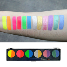 JX 수성 페이스페인팅 물감 10g 12색 분할 스페셜팔레트(펄/형광) 바디페인팅 물감, 3개, JX 수성 10g 12색 분할 스페셜팔레트(펄/형광)