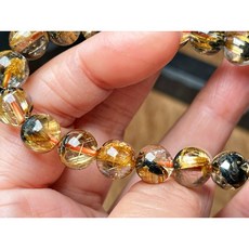 天然炒色蠟貓眼鈦晶手串，鏡面效應，招財納福，時尚配飾，提升個人魅力, 1個