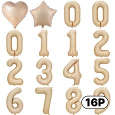 스마일파티 카라멜 은박 숫자 풍선 하트 새해 생일 기념일, 카라멜80cm, 1세트