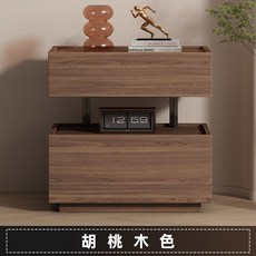 STTPEI 60cm 懸浮床頭儲物櫃 彩虹條紋 + 胡桃木色, 胡桃木色:四十乘四十乘五十公分尺寸