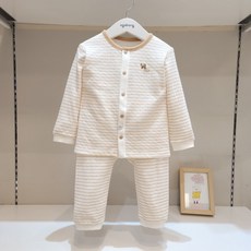 [아가방]강남점* 50%할인 귀여운 강아지 와펜 오픈내의/ 얇은 원단을 두겹으로 작업한 부드러운 이중지 선염 스트라이프