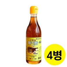 해피유통 맑고 깨끗한 고소한 들기름 350ml, 4개