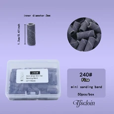 1/2 박스 3mm 네일 샌딩 밴드 150/240/320/400 그릿 미니 드릴 비트 전동 파일 액세서리 광택 매니큐어 도