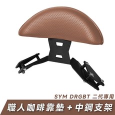 XILLA 機車後靠背 SYM DRGBT 二代專用, 1個, 職人咖啡頂級靠墊 獨家抗UV耐候布料 ,DRGBT 二代專用 中鋼鋼材烤漆黑支架, 職人咖啡頂級靠墊【獨家抗UV耐候布料】
