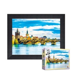 퍼즐피플 풍경 랜드마크 500피스 직소퍼즐, 프라하성2 500피스 액자포함(우드블랙), 퍼즐유액 포함, 1개