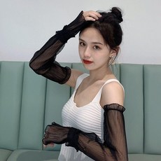 防曬袖套女 護臂 手臂套 夏季網紗手套 冰袖
