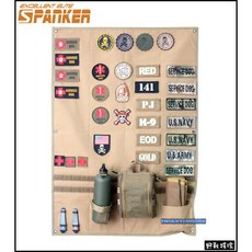 野戰搖滾-生存遊戲 SPANKER 壁掛式臂章展示墊臂章收集墊黏貼徽章牆掛墊, 黑色, 1個