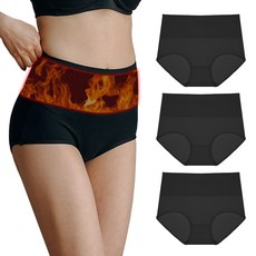 엘라운지 배땃땃 똥배보정 하이웨스트 기모 팬티 3P