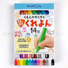 KUMON 功文 兒童安全粗三角蠟筆 繪畫塗鴉, 14個, 1套