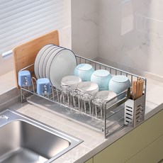 304 올스텐 확장형 주방 다용도 식기건조대, 1개, 실버1, 1단