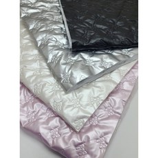 유광 리폰 양면 리본 솜패딩 누빔 퀼팅 4종 패딩 가방 파우치 쿠션 조끼 소품 원단, 실버