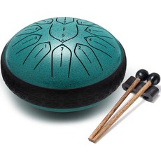 PUJONI 스틸 텅 드럼 6인치 11노트 타악기와 악보 망치 캐리백 핑거픽 초보자를 위한 선물 및 성인 휴식 명상말라카이트