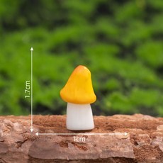 微景觀苔蘚裝飾品 - 創意仿真蘑菇DIY擺件, 仿真蘑菇實色-小號黃色傘菇, 1個