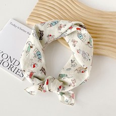 허블리 여성 면 손수건 스카프 쁘띠 머플러