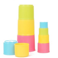 아기컵쌓기완구 숫자놀이 다양한 모양 교육 쌓기놀이 엄마랑 스피드 소, 1개