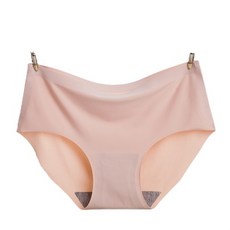 【Helena】大尺碼冰絲無痕內褲 包邊一片式超涼感高彈性內褲, 淺咖色,M 40-50公斤