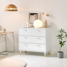 대리석 800 3단 서랍장 방문설치, 화이트, 4단