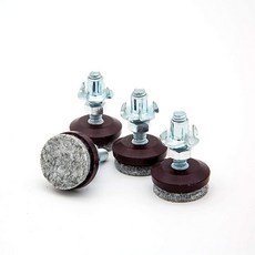 HUAYY 미디엄 듀티 가구 레벨러 다리 테이블 및 의자 레벨링 피트 조절 | 높이 가능한 보호 통합 고밀도 펠트 패드 튼튼한 0.6-50.8x2.5cm(1/4-20x1인치, 1 in(4 Pack)