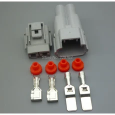 Shhworlsea 헤비 듀티 자동차 방수 커넥터 그레이 고전류 플러그 DJ7021-8-11-21 터미널 포함 2 핀, 10 2sets female male