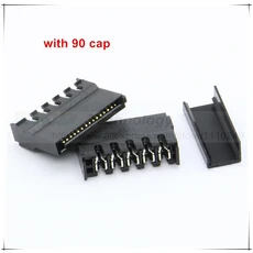 하드 디스크 용 구리 코어가있는 10 개/몫 검정색 IDE HDD sata 전원 커넥터 펑크, 01 라인 커넥터, 02 with 90 cap