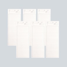 씨앤초이스 롱 메모패드 6세트 세로 떡메모지 단어장 노트 체크리스트 유선 방안지 필기 공부, 6세트(줄지)