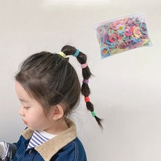 컬러 캔디 통통 머리끈 50P 파우치 세트, 1개, 50g, 기타